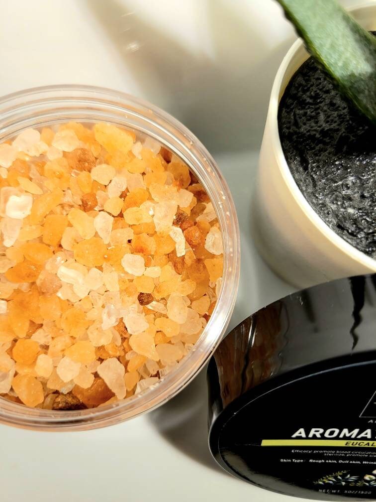 Aromatherapy Bath salts 150g /5oz jars Jasmine rose Lavender Eucalyptus Bathroom Scent Shower Bathtub Bath Smell Gift Beauty
