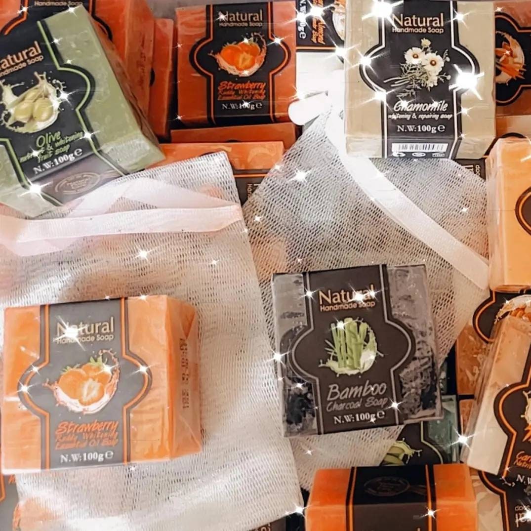 Valentines mothers day gift beauty flower handmade soap bar natural shea butter /FREE mesh bag foam help lather skin care / self body care