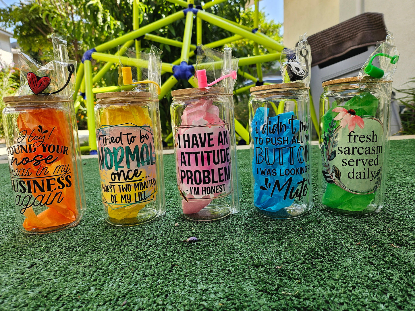 NORMAL Sarcastic quotes glass 20oz cup sets funny daily living/ friend prank fun adults /laugh gift interesting etsy finds cool personalize