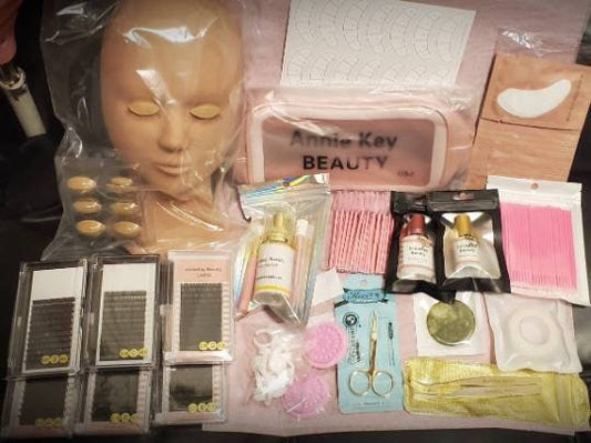 Professional Eyelash extensions kit for beginners and intermediate use. lashes training business learning