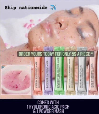 powder jelly mask Hyaluronic Acid/hydrojelly / skincare facial face body vajacial soothing cooling moisturizing/ popular spa set relaxation