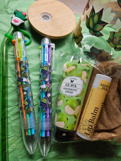 Crazy Plant Lady nature flowers plants / living soothing succulent/ gift set bundle comfy 16oz glass cup with Bamboo Lid glass straw and top