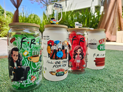 Friends CAST I ll be there for you pivot central perk how you doing/ cup mug glass drink hydrate water coffee tea tumbler custom / gift set