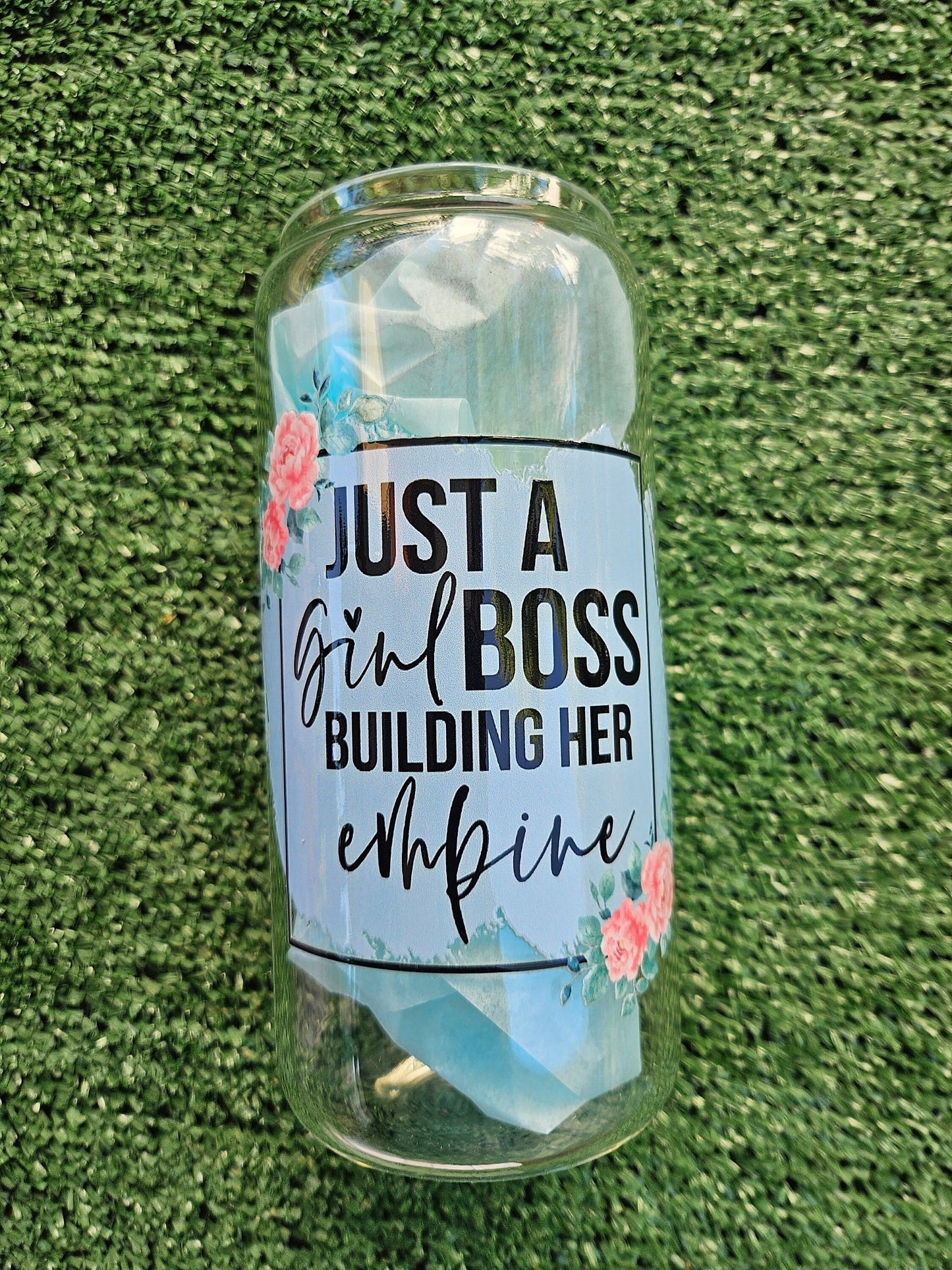 Boss girl dream work hard 20oz cup set with lid,straw and topper/ drink coffee iced tea / boss wife mom queen business woman gift bestie