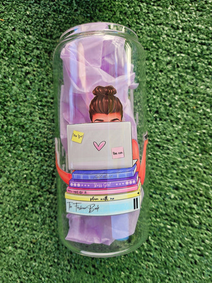 Boss girl dream work hard 20oz cup set with lid,straw and topper/ drink coffee iced tea / boss wife mom queen business woman gift bestie
